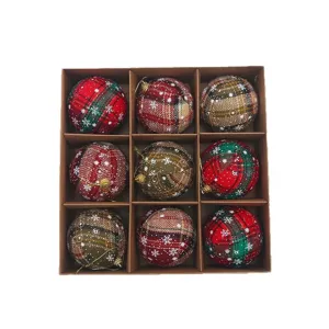 Juego de bolas de Navidad de cuadros, adornos decorativos para fiestas y decoración del hogar.