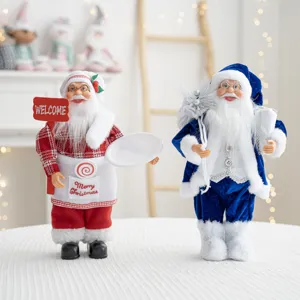 Figurine de père Noël de 30cm poupée debout décoration de maison pour les fêtes
