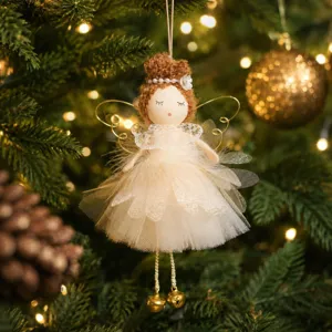 Christmas angel doll ornament fabric hanging decoration cute fairy tree pendant holiday gift