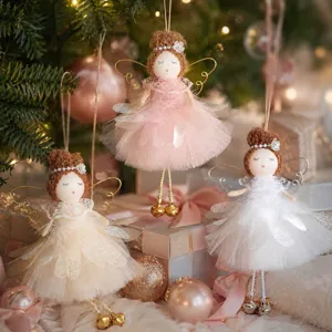Christmas fairy fabric hanging ornament plush angel doll tree pendant holiday gift decor