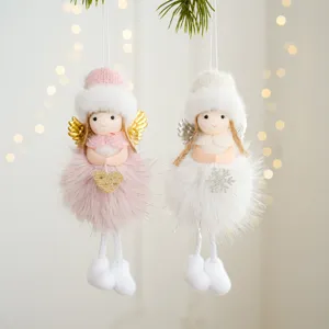 Christmas angel plush doll hanging ornament cute girl pendant for Christmas tree decor