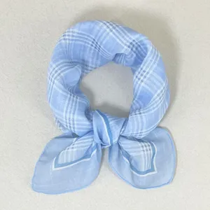 Koreaanse stijl blauwe ruitjes kleine vierkante sjaal nekdoek elegante haaraccessoire nek