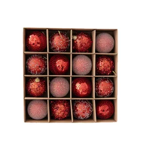 Set di palline di Natale rosse in scatola decorazione albero festa festiva fai da te artigianato