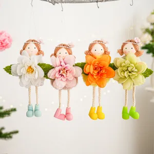 Easter flower fairy girl hanging ornament cute angel doll pendant for home party decor gifts