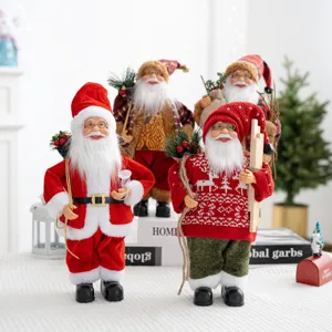 Figurine de Père Noël de 30cm poupée debout décoration de Noël cadeau de fête ornement