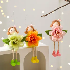 Easter angel girl hanging doll ornament spring flower home decor DIY hanging pendant