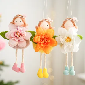 Cute flower fairy hanging doll plush angel pendant for Easter home party decoration new year gift