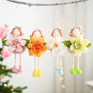 Easter Flower Fairy Angel Girl Pendant Cute Plush Flower Fairy Hanging Ornament For Home Party Decoration Easter Gift