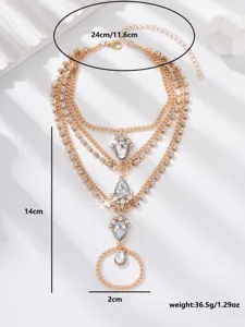 Catena da piede multistrato in strass retrò esotico gioielli da caviglia per donne.