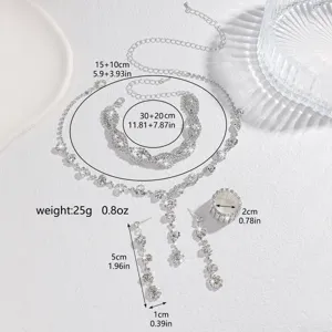Set collana bracciale orecchini anello strass sposa accessori gioielli matrimonio eleganti