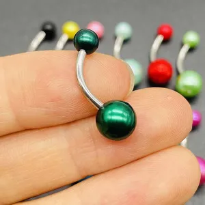 Stainless steel navel ring with colorful acrylic balls body piercing jewelry fashion accessory