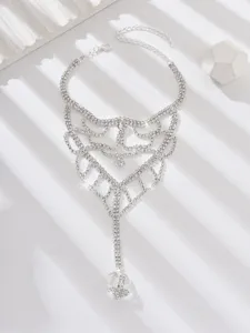 Rhinestone slave foot chain detail view, sparkling crystal beach jewelry piece for women.