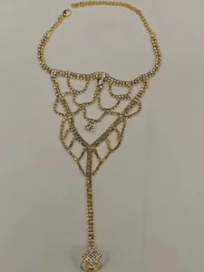 Gold rhinestone foot chain beach sandals barefoot anklet women fashion jewelry gift