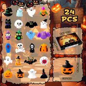 Calendario dell'Avvento di Halloween da 24 pezzi con mini giocattoli fantasma zucca.