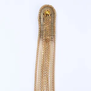 Épaulette à franges en métal doré accessoire de vêtement mode pour costume chic