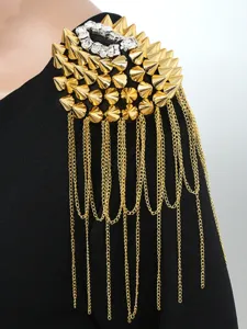 Goldene Metall-Nieten Quasten Epaulette mit Strass, perfekte Anzug-Accessoires für Mode.