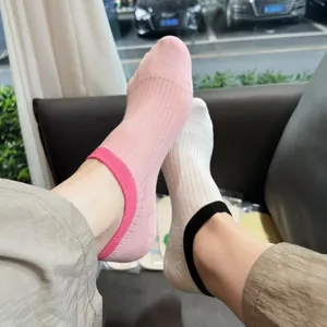 Women summer low cut socks breathable solid color casual invisible socks cotton blend thin