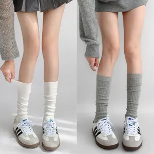 Dames Casual Effen Kleur Slouch Sokken Lente Zomer Dun Halverwege de Kuit Katoenmix Ademende Mode Crew Sokken