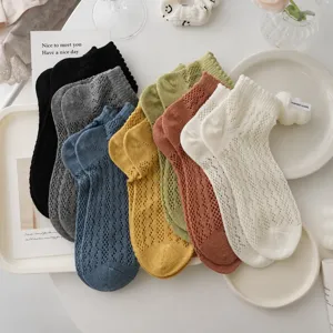 Women Summer Thin Mesh Short Socks Sweet Ruffle Ankle Socks Breathable Sweat Absorbent Casual Daily Socks