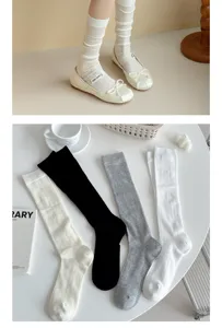 Ballet style hollow mesh calf socks spring summer thin breathable long stack socks women