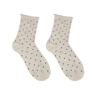 Calcetines mujer bonitos de lunares medios transpirables finos dobladillo enrollado