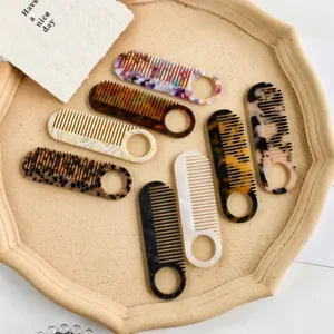 Acetate hair comb portable anti-static marble pattern makeup styling tool for daily use