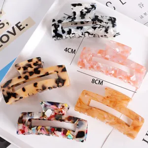 Grandes pinces à cheveux en acétate acrylique élégantes accessoires pour queue de cheval