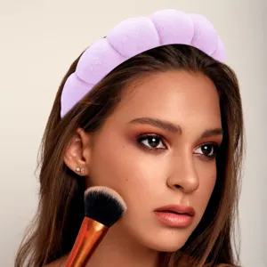 Bandeau nuage violet moelleux pour femme maquillage et lavage du visage cerceau de cheveux doux