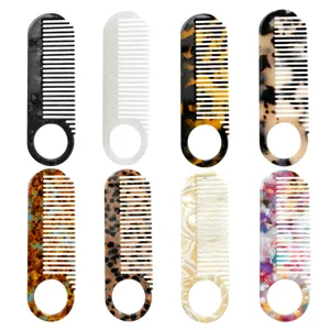 Vintage Marble Pattern Acetate Hair Comb Anti-Static Portable Pocket Comb For Men And Women Professional Hair Styling Tool