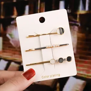 Set de barrettes a cheveux en metal perle clip lateral doux accessoires cheveux