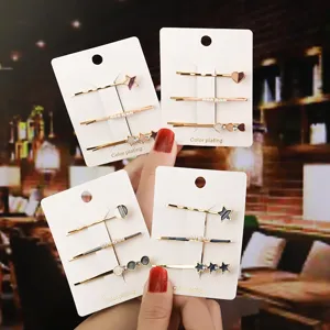 Barrette à Cheveux en Perle Artificielle Étoile Cœur Doux pour Femmes Filles Alliage Émail Épingle à Cheveux Frange Clip Latéral Élégant Mode Accessoires de Cheveux