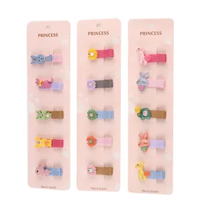 Set fermagli per capelli bambini simpatici animali cartoni animati forcine stoffa accessori
