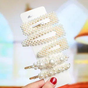 Pearl Hair Clips Set Elegant Bobby Pins Wedding Hair Accessories for Women Girls 6Pcs