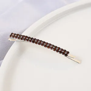 Korean style double row rhinestone hair clip shiny crystal bobby pin elegant women hair accessory