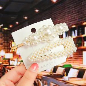 Korean style pearl hair clips set elegant fashion hairpins for women girls daily wear accessories