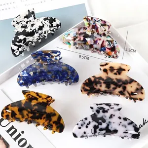 Grande pince à cheveux en acétate pour femme, accessoire élégant en acrylique pour chignon.