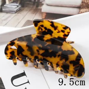 Grande pince à cheveux en acétate 9.5cm griffe écaille de tortue pour coiffure élégante