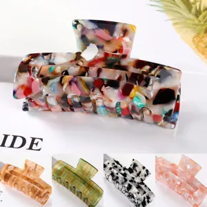 Grande pince a cheveux en acetate multicolore ecaille de tortue accessoire elegante pour femme