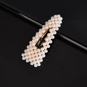 Détail barrette cheveux perle, pince à cheveux artificielle faite main, accessoire doré chic