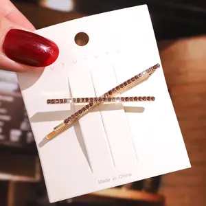 Pinza de pelo con diamantes de imitación en forma de X estilo coreano horquilla metálica
