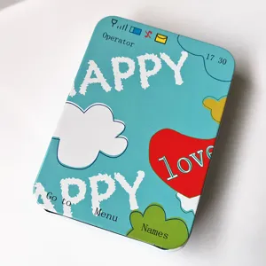 Cute printed metal tin box storage case for hair clips pins accessories, portable daily organizer.