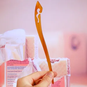 Amber acetate hair stick minimalist hollow hair fork retro cloud pattern bun pin detail