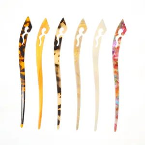 Acetate hair sticks set, hollow cloud pattern hair fork for elegant women daily buns accessories