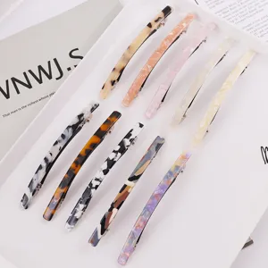 Korean Style Acetate Hair Clip Elegant Tortoiseshell Marble Pattern Spring Barrette Ponytail Holder For Women Daily Styling Accessories