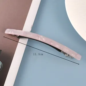 Pink acetate hair clip elegant barrette for women, stylish 11.4cm ponytail spring hair accessory.