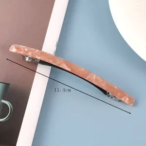 Elegant pink acetate hair clip barrette spring clip for women daily hair styling 11.4cm