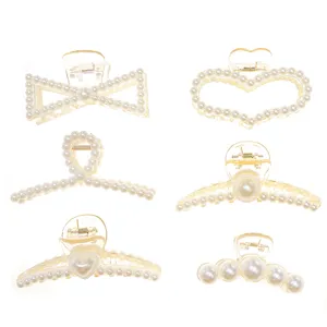 Elegante Perlen Haarklammern Set, transparente Harz Haarklammern für Damen Alltag.