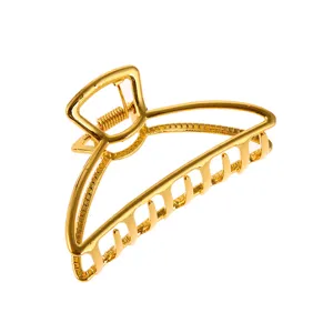 Gold metal hair claw clip minimalist crescent shape hair accessory for women daily styling elegant
