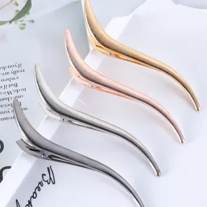 Women S-Shaped Brushed Metal Hair Clip Minimalist Duckbill Clip Hairpin Elegant Fashion Hair Accessories For Daily Styling