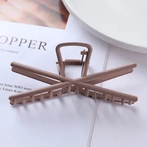 Matte finish geometric hair claw clip for women stylish daily updo hair styling accessory